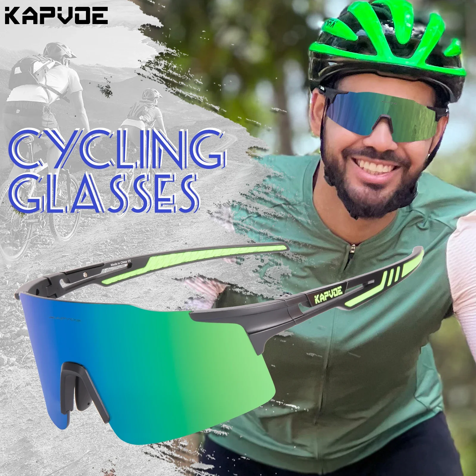 KAPVOE Damen Outdoor-Fahrradbrille, photochrome Gläser, Herren, Angeln, Golf, Brillen, Rennrad, Sonnenbrille, UV400-Brille Image