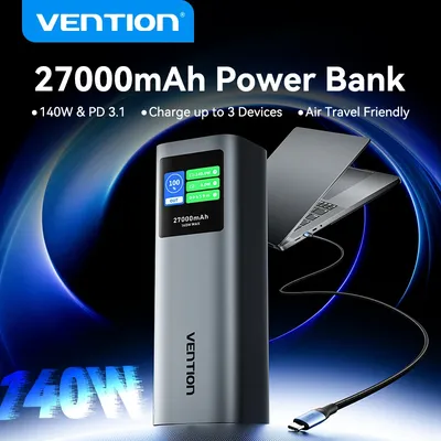 Vention 27000 mAh Power Bank Tragbare 140 W PD Externe Batterie PowerBank für iPad Xiaomi Laptop Image