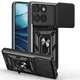 Per Motorola Edge 60 Fusion 5G Custodia con obiettivo scorrevole Fotocamera Armatura antiurto Custodia per telefono per Moto Edge60 Fusion Ring Holder Cover posteriore