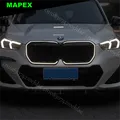 Per BMW X1 2023 2024 LED con luce Nero lucido Paraurti anteriore Rene Grill Auto Paraurti anteriore Griglie ABS Accessori esterni