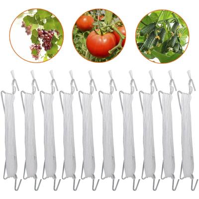 Cyslmuk - 10 Stück Tomatenhaken mit Seil, Tomaten und Gurken, Gewächshäuser für anderes Gemüse Image