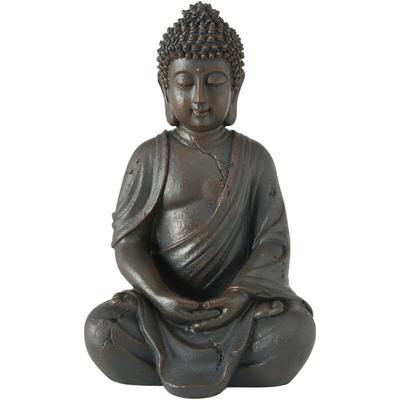 Boltze Buddha Figur sitzend Hähe 20 cm Statue aus Kunstharz Feng-Shui Deko Image