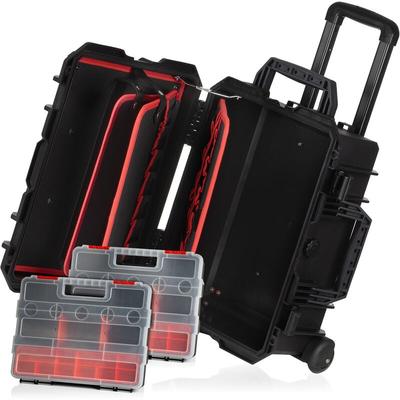 Zelsius - Transportkoffer 18 Liter mit Werkzeugtascheneinsatz und Rollen, Werkzeugkiste, Kamerabox Image