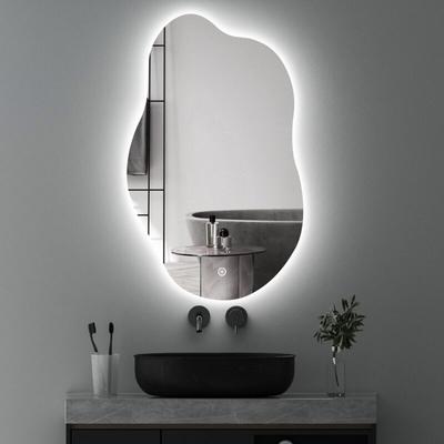 Boromal - Wandspiegel mit beleuchtung Badspiegel led Touch Modern Dreifarbiges Dimmbar (led Spiegel Image