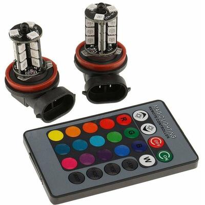 Ymyny - Crediri 2 Stück H8/H11 RGB-Nebelscheinwerfer, mehrfarbige RGB-LED-Nebelscheinwerfer,