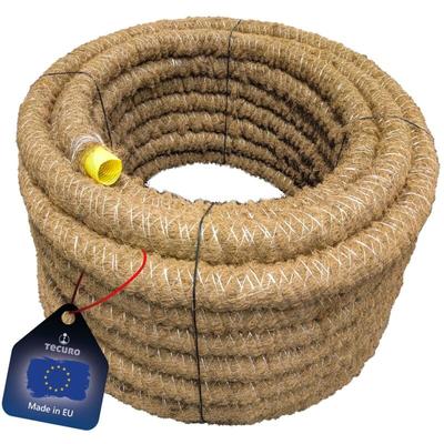 Tecuro - Drainagerohr 10 Meter - dn 60, flexibel, gewellt und geschlitzt, mit Kokosumflechtung, Image