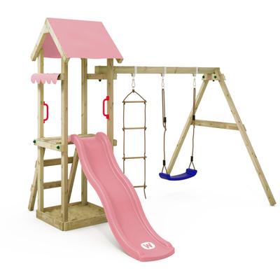Wickey - Spielturm Klettergerüst TinyCabin mit Schaukel & Rutsche, Kletterturm mit Sandkasten, Image