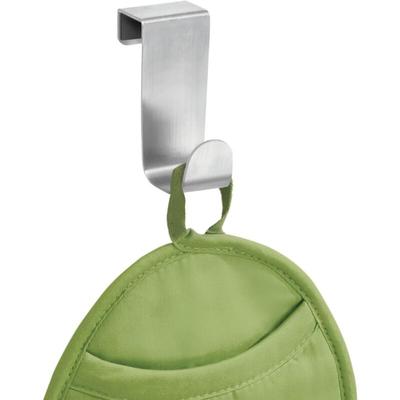 Geschirrtuchhalter ohne Bohren, kleiner Edelstahl Türhaken, silber, 10St - Lntyq Image