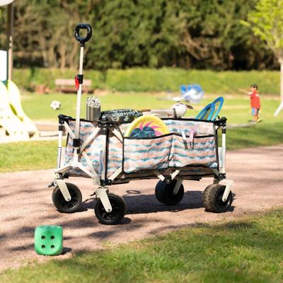 Bollerwagen faltbar jola - Beige/Blau faltbarer Bollerwagen, klappbarer Bollerwagen, Transportwagen Image