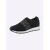 Slipper HEINE, Damen, Gr. 40, schwarz-weiß (schwarz, weiß), Textil, modisch, Schuhe