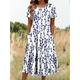 Women's Midi Dress T Shirt Dress Tee Dress A Line Dress Summer Dress Vacation Casual Daily Going out Summer Dress Regular Fit Floral Graphic Half Sleeve Crew Neck White Dark Pink Blue Summer Spring
