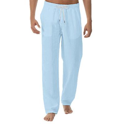 Men's Loungewear Lounge Pants Pure Color Fashion Classic Casual Home Daily Bed Cotton Comfort Breathable Soft Pant Elastic Waist Spring Fall Black White