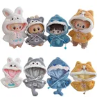 Vêtements de poupée Labubu 17cm, peluche Kawaii Corgi requin Shiba Inu lapin Cape Labubu tenue vêtements accessoire cadeau