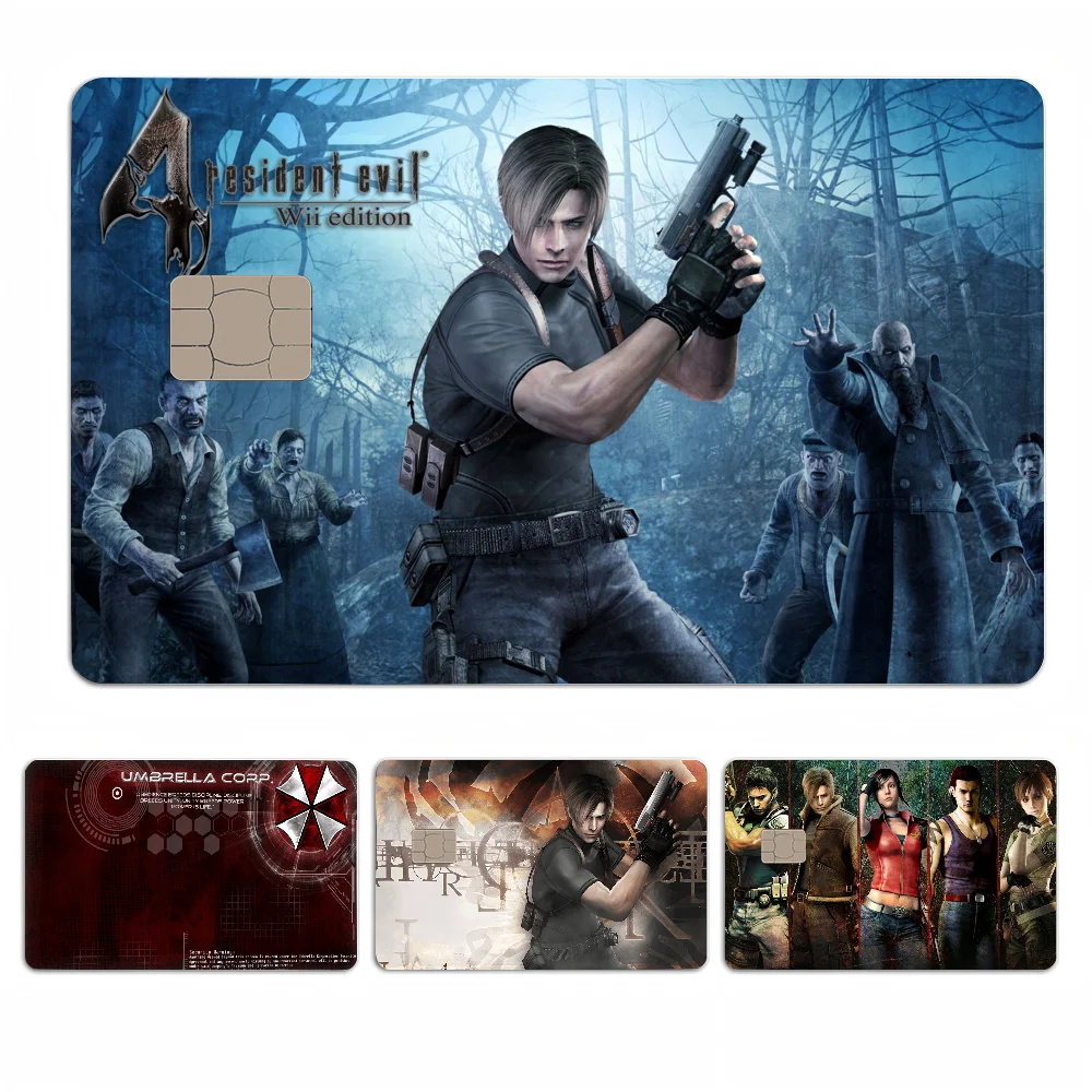 Resident-EvilS Fashion Matte Gold Silber Schwarz Matte Film Haut Aufkleber Klebeband für Bank Kredit Debit Karte Image