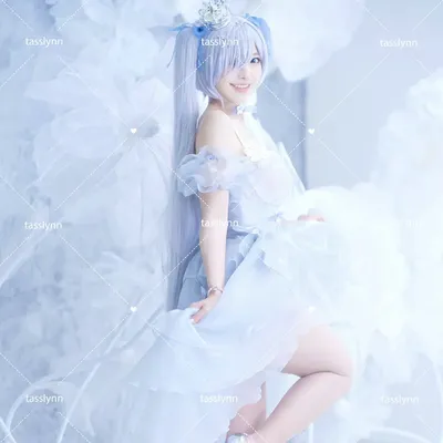 NIKKE Cinderella Cosplay Costume Fanart Crystal Dress Cinderella Glassy Princess Dress Crown Image