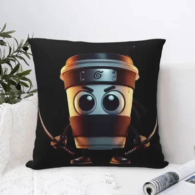 Cappuccino Assassino Italienischer Brainrot Quadratischer Kissenbezug, Polyester-Überwurfkissen, Image
