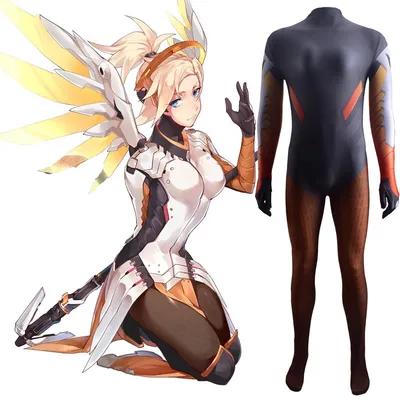 Spiel Mercy Cosplay Overall Angela Neue Skins Kostüm Frauen Phantasie Spandex Kampf Body Halloween Image