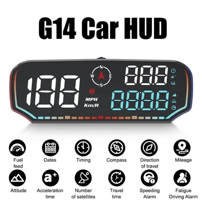 Beidou GPS G14 Hud Höhe Datum Tacho mit mehreren Alarm funktionen Auto Head-up-Display HD-Bildschirm Image