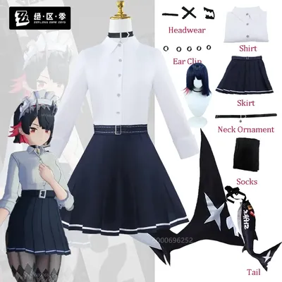 Zenless Zone Zero Ellen Joe Cosplay Kostüm JK Schuluniform Kleid Schwanz Halloween Party Set Outfit Image
