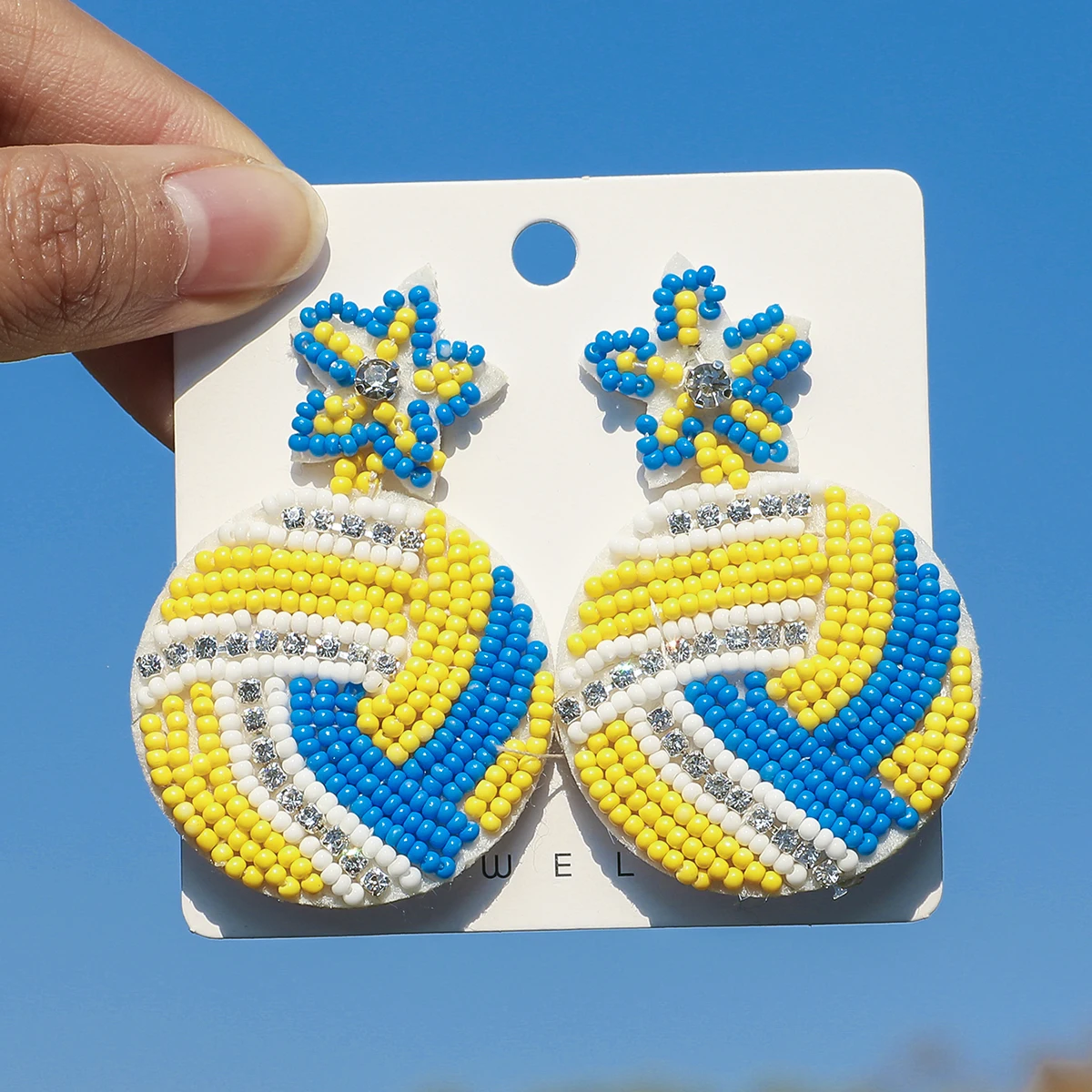 Boho Mode Sport Thema handgemachte Rocailles Tropfen Ohrringe für Frauen Multi-Stil Baseball Volleyball Fußball Ohrringe Schmuck Image