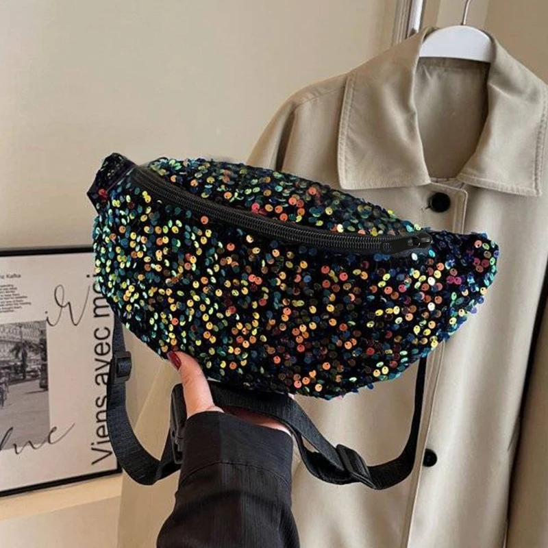 Neutrale Hip-Hop-Trend-Pailletten-Umhängetasche für Herren und Damen mit einzigartigem Design, Tasche der Luxusmarke