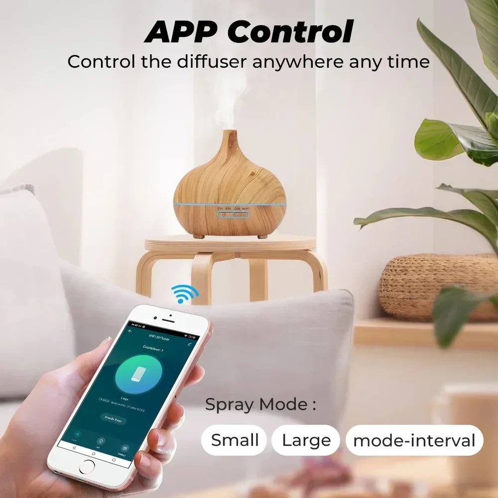 Wifi smart 550ml elektrischer Aroma diffusor ätherisches Öl Diffusor Luftbe feuchter Ultraschall Fernbedienung Nebel macher nach Hause Image