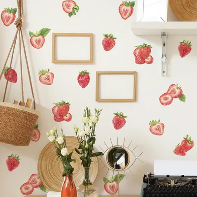 Obst Erdbeere Kombination Wandaufkleber Zimmer Hintergrund Home Decor Wandbild Küche Restaurant Dekoration Selbstklebende Aufkleber Image