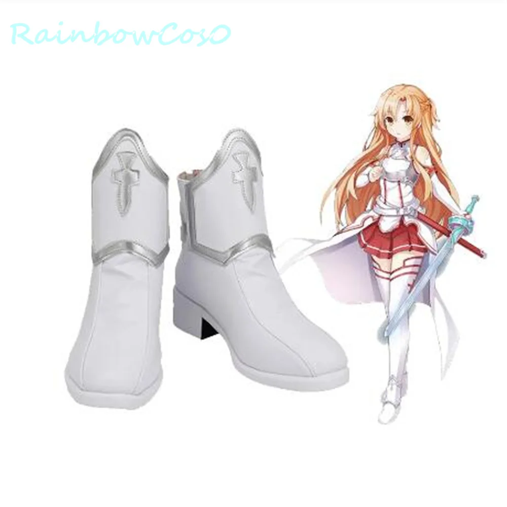 Yuuki Asuna Yuki Asuna Schwert Art Online SAO Cosplay Schuhe Stiefel Spiel Anime Halloween Weihnachten W3593