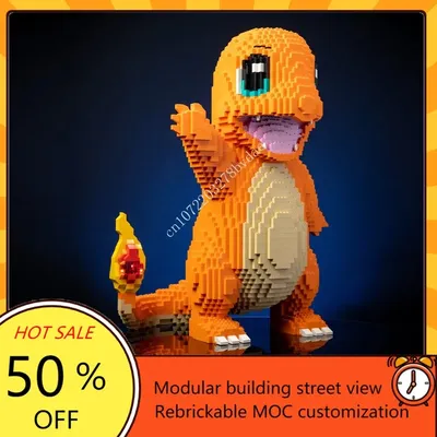 4015PCS MOC Life-Sized Sculpture Series Fire Lizard Mega Figure Model Building Blocks Bricks DIY Image
