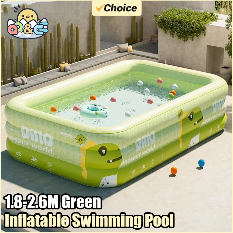 1,8–2,6 m PVC-Kinder-niedlicher aufblasbarer Pool für Hinterhof, Zuhause, Outdoor, großer Pool für Familie, Baby, Innenbad Image