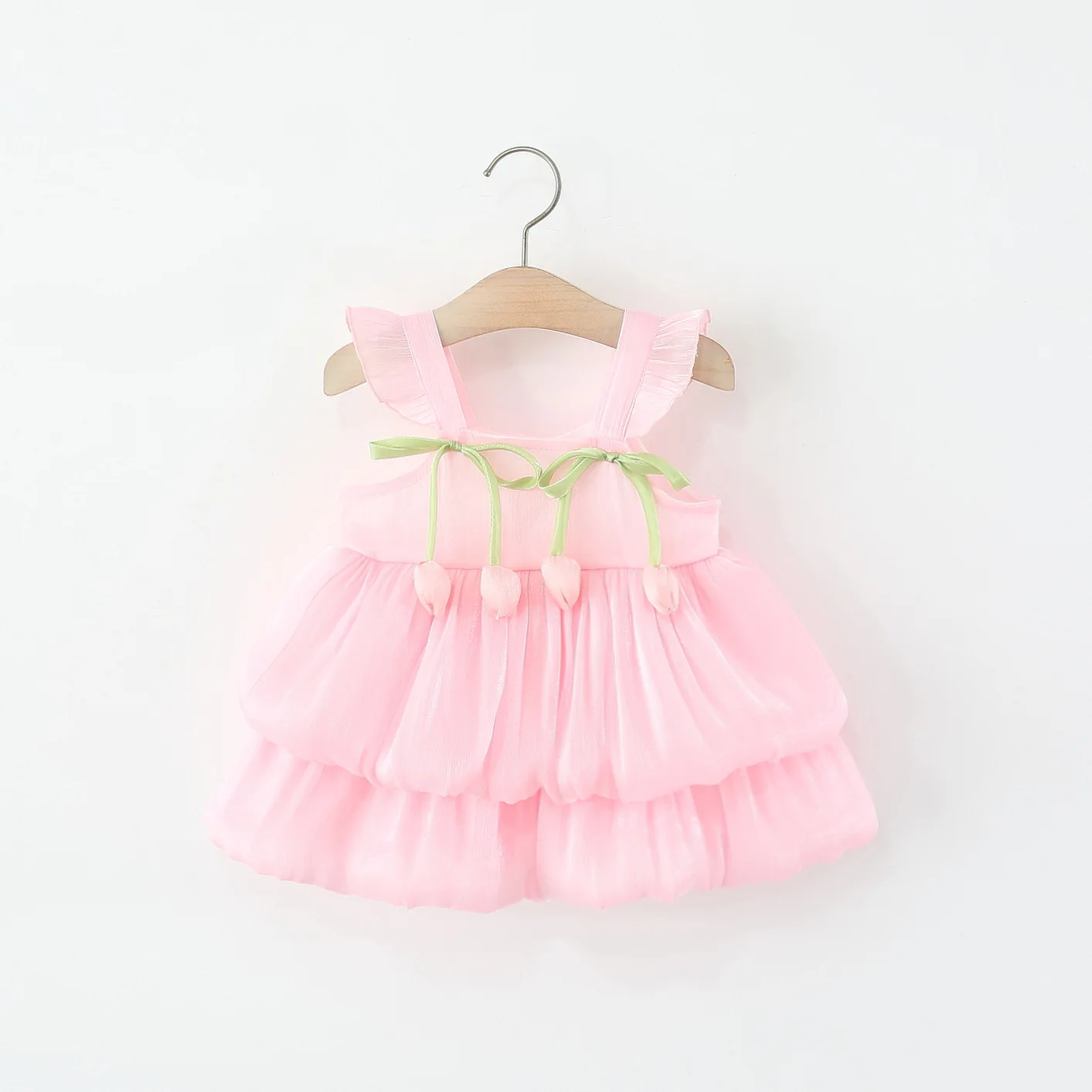 0-3 Jahre altes Baby Mädchen Prinzessin Kleid, Sommer neue süße Tulpe Kinder ärmellose Kleidung geeignet für Hochzeitsfeiern Image