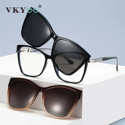 VICKY Fashion New Design TR90 Polarized Magnetic Clip-on Sunglasses Men and Women Polarized Sunglasses Optical Myopia Glasses