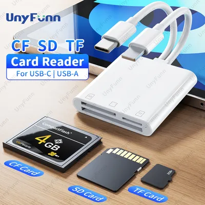 TypeC CF Card Reader for iPhone Android 3in2 Lighting to CF SD TF OTG Adapter for MacBook Laptop Camera Drone Memory Card Reader