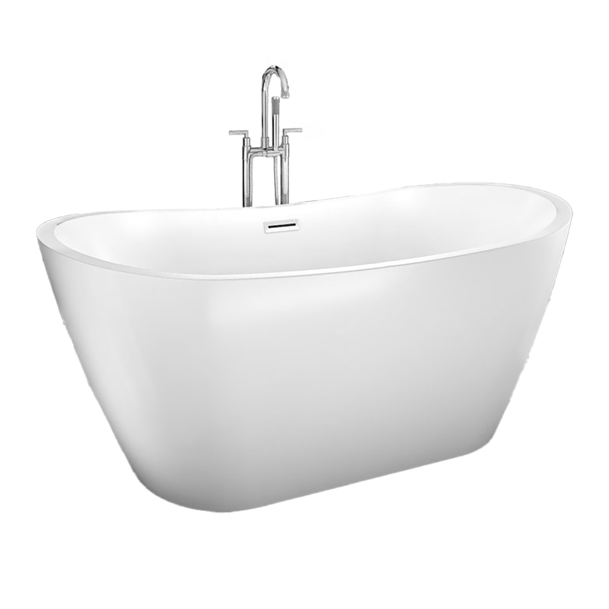 AcquaVapore freistehende Badewanne Wanne Acryl F03 180x89cm mit Armatur AF03 Image
