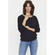 Rundhalspullover SAINT TROPEZ "A2561, MilaSZ R-Neck", Damen, Gr. M (38), blau (night sky), Feinstrick, Obermaterial: 80% Viskose, 20% Polyamid, modisch, normal, Rundhals, 3/4-Ärmel, Pullover