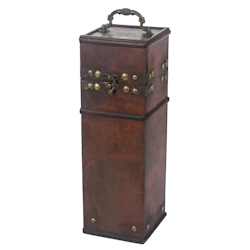 HMF Vintage Deko Weinbox mit Deckel aus Holz, für 1 Flasche Wein, Hochformat, Frankreich Image