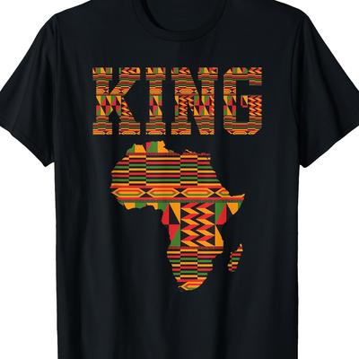 TEMU African For Men Afro Cloth African Print T-shirt-220g 100% Cotton Image