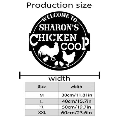 TEMU 1pc Personalized Chicken Coop Metal Sign, Custom Name Farmhouse Decor, Removable Waterproof High-temperature Resistant, Ideal Housewarming Gift, Chicken Coop Accessories Image