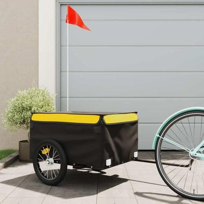 TEMU Black And Yellow Bicycle Trailer, 45 Kg Iron Image