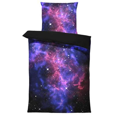TEMU Space Bedding 135x200 Cm Stars Universe Microfiber Pillowcase 80x80 Cm With Zipper Image