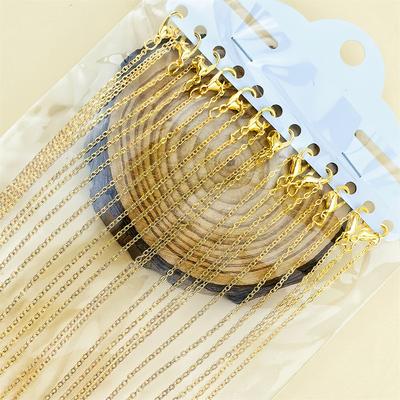 TEMU 12pcs/lot 40cm Flat O-chain Necklaces For Women, Simple Necklace Jewelry Diy Accessory Image
