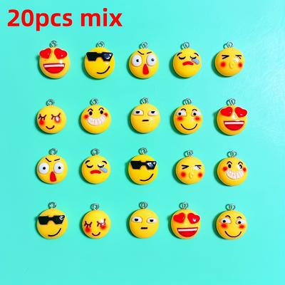TEMU 20pcs Of Charms Mixed With Patterns Suitable For Handmade Jewelry Pendants Earrings Chains Creative Gifts Earrings Necklaces Bracelets Keychains Bag Pendants Resin Accessories Parts Image