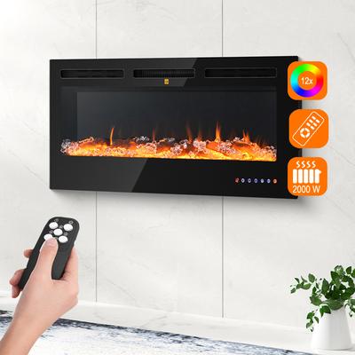 TEMU Built-in Electric Fireplace Wall-mounted Heating Stove 120 Cm Image
