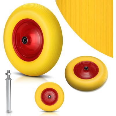 Jopassy 4x Ersatzrad Schubkarrenrad Schubkarre Rad Reifen Vollgummi Felge 4.80/4.00 max 200Kg mit Image
