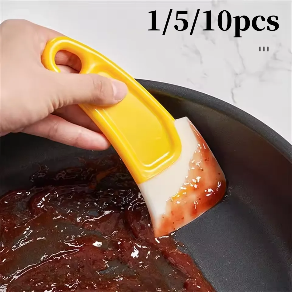 1/5/10pcs Silicone spatulas, soft scrapers, dirty pots, pans, plates, cleaning tools, kitchen utensils for kitchen cleaning Image