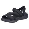 Sandale RIEKER SPORT, Damen, Gr. 42, schwarz, Textil, unifarben, casual, Schuhe, Trekkingsandale, Outdoorsandale, Sommerschuh mit Klettriemchen