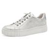 Slip-On Sneaker MARCO TOZZI, Damen, Gr. 39, grau (hellgrau metallic), Lederimitat, sportlich, Schuhe, Freizeitschuh, Halbschuh, Schlupfschuh, im Metallic Look