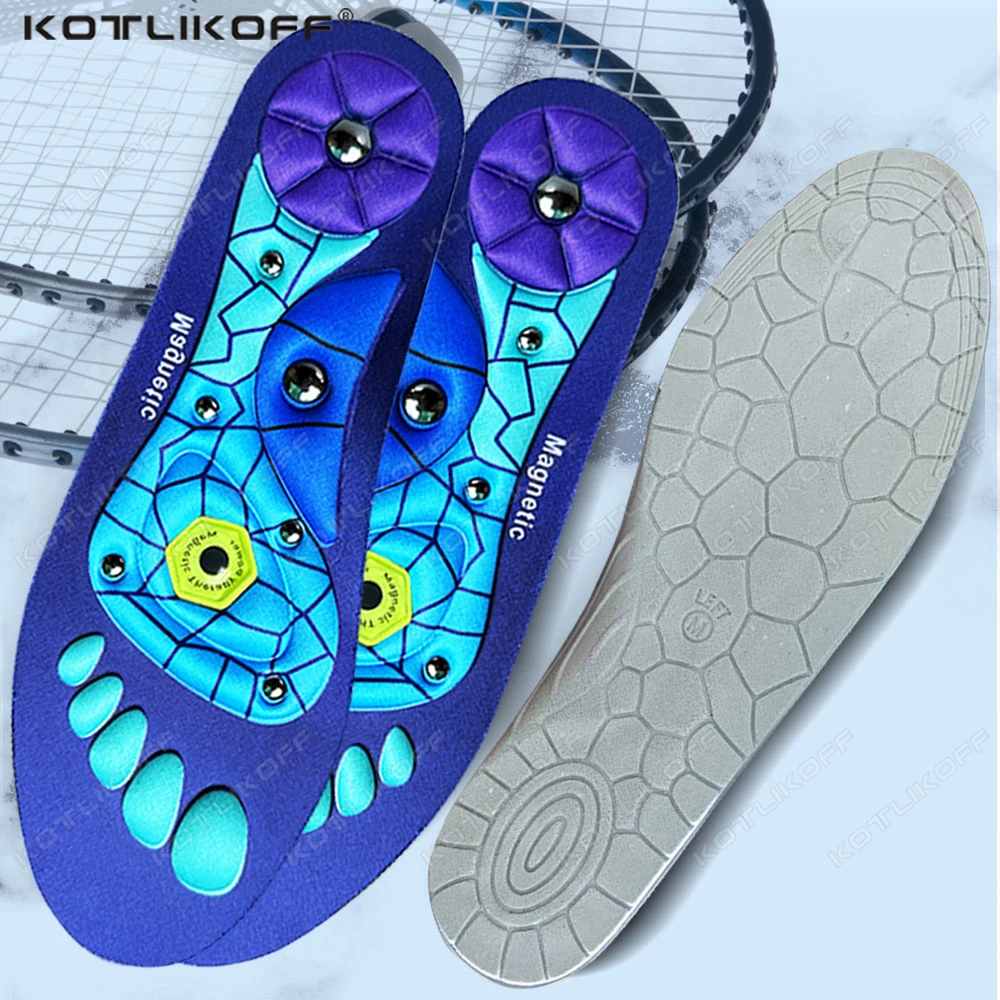 1/2 paar Magnet Therapie Einlegesohlen Abnehmen Atmungsaktive Sport Lauf Akupressur Magnetische Fuß Gewicht Verlust Arch Support Orthopädische Image