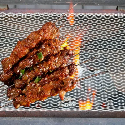 10Pcs BBQ Grill Grates Kit aluminum mesh Easy to Clean Solid Multipurpose Grill Mesh mat pot set Outdoor BBQ Accessories