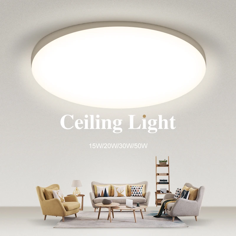 LED-Deckenleuchte, Innenbeleuchtung, 15 W, 20 W, 30 W, 50 W, moderne Deckenleuchten für Schlafzimmer, Küche, Badezimmer, Wohnzimmer, Glanz